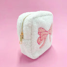 Pink Bow Teddy Cosmetic Zipper Bag - Styled by Ashley Brooke