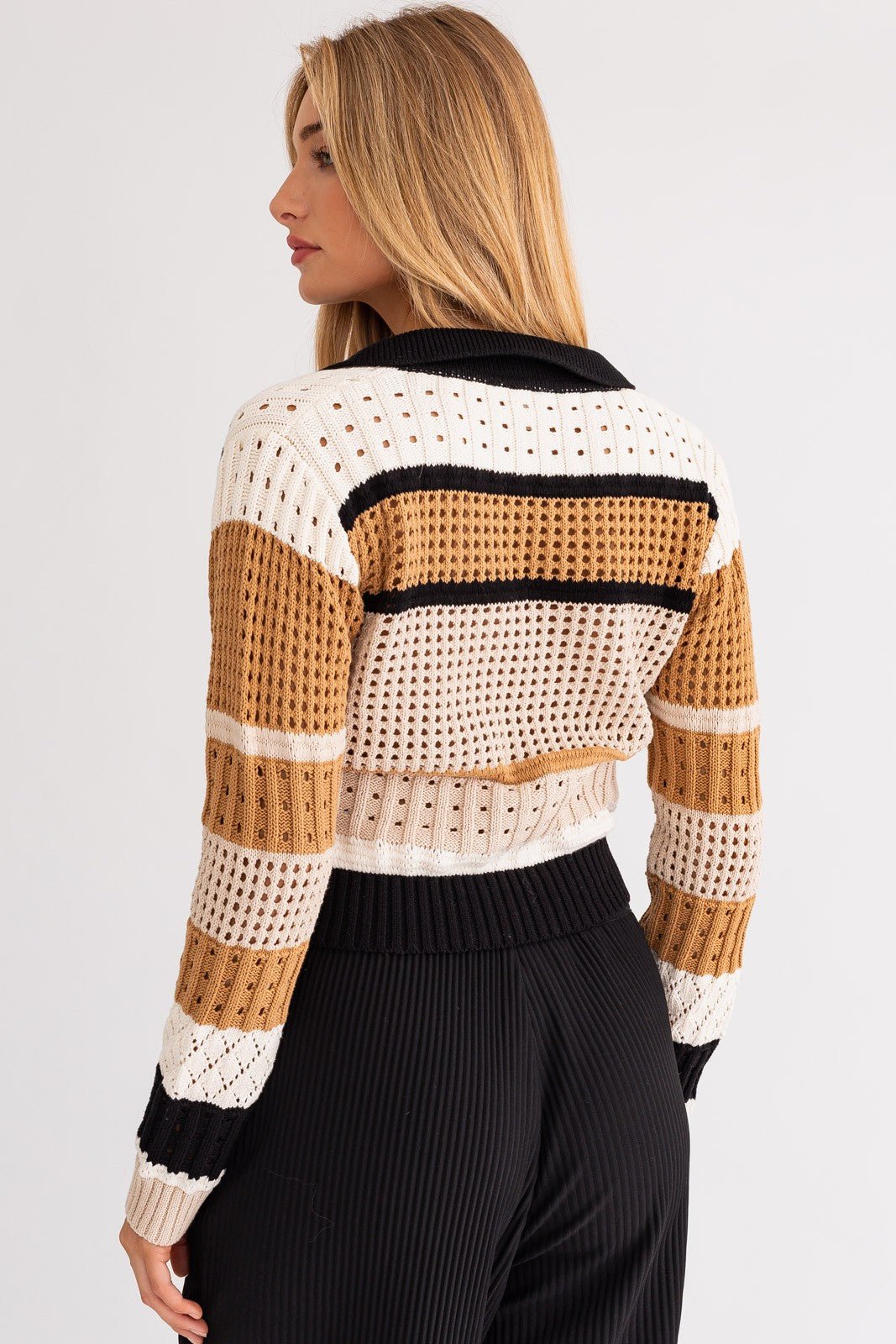 Pointelle Collared Sweater - Styled by Ashley Brooke