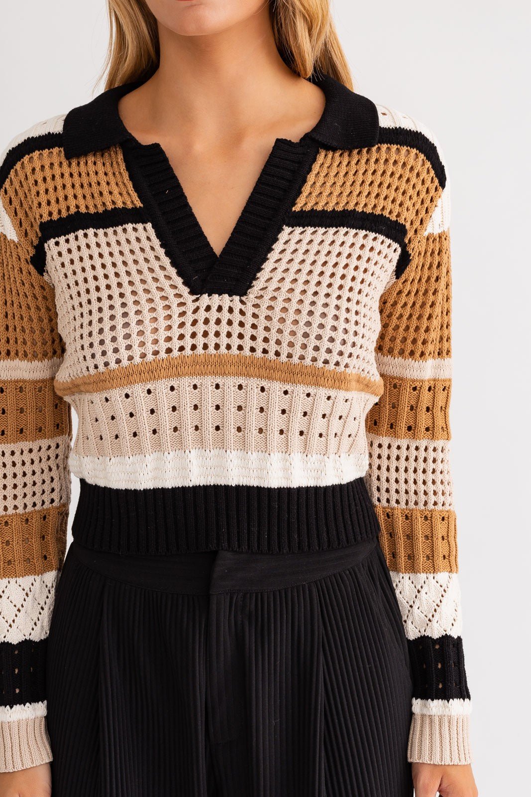 Pointelle Collared Sweater - Styled by Ashley Brooke