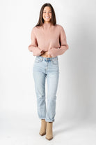 Ribbed Dusty Rose Sweater - Styled by Ashley Brooke