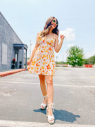 Ruched Strap Floral Print Mini Dress - Styled by Ashley Brooke