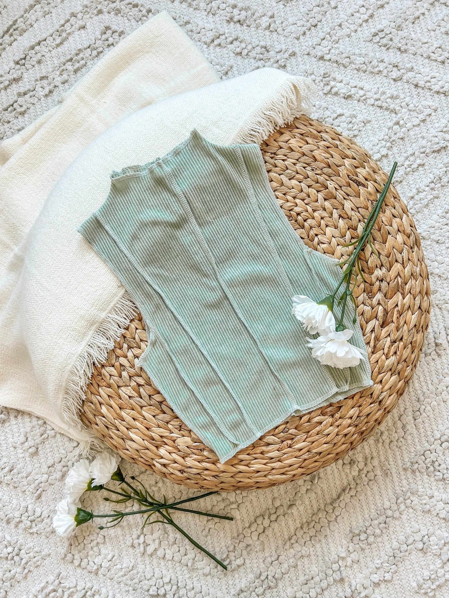 Sage Exposed Thread Top - Styled by Ashley Brooke