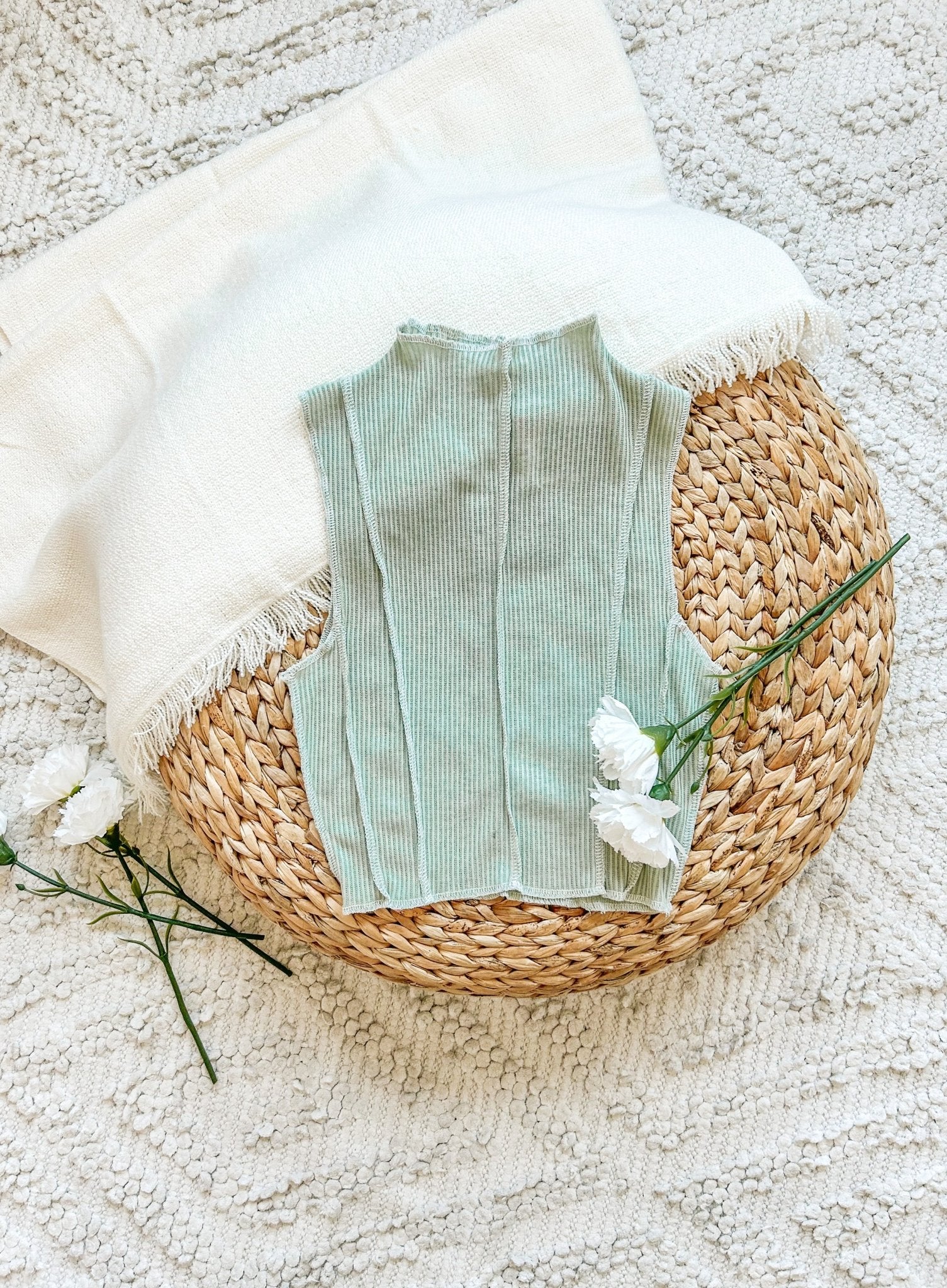 Sage Exposed Thread Top - Styled by Ashley Brooke