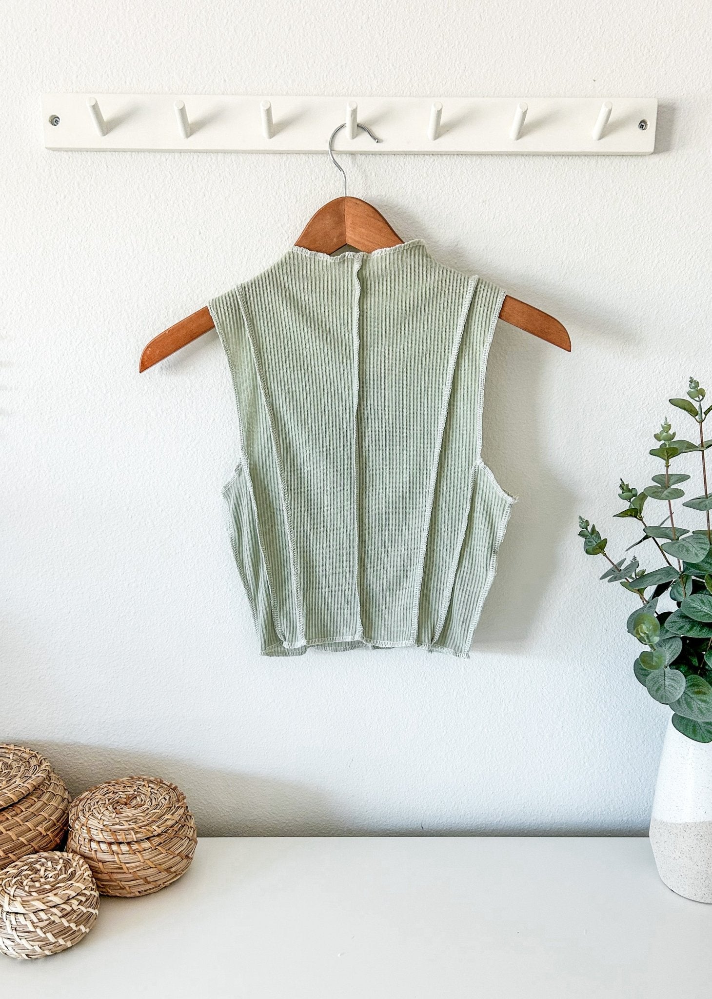 Sage Exposed Thread Top - Styled by Ashley Brooke