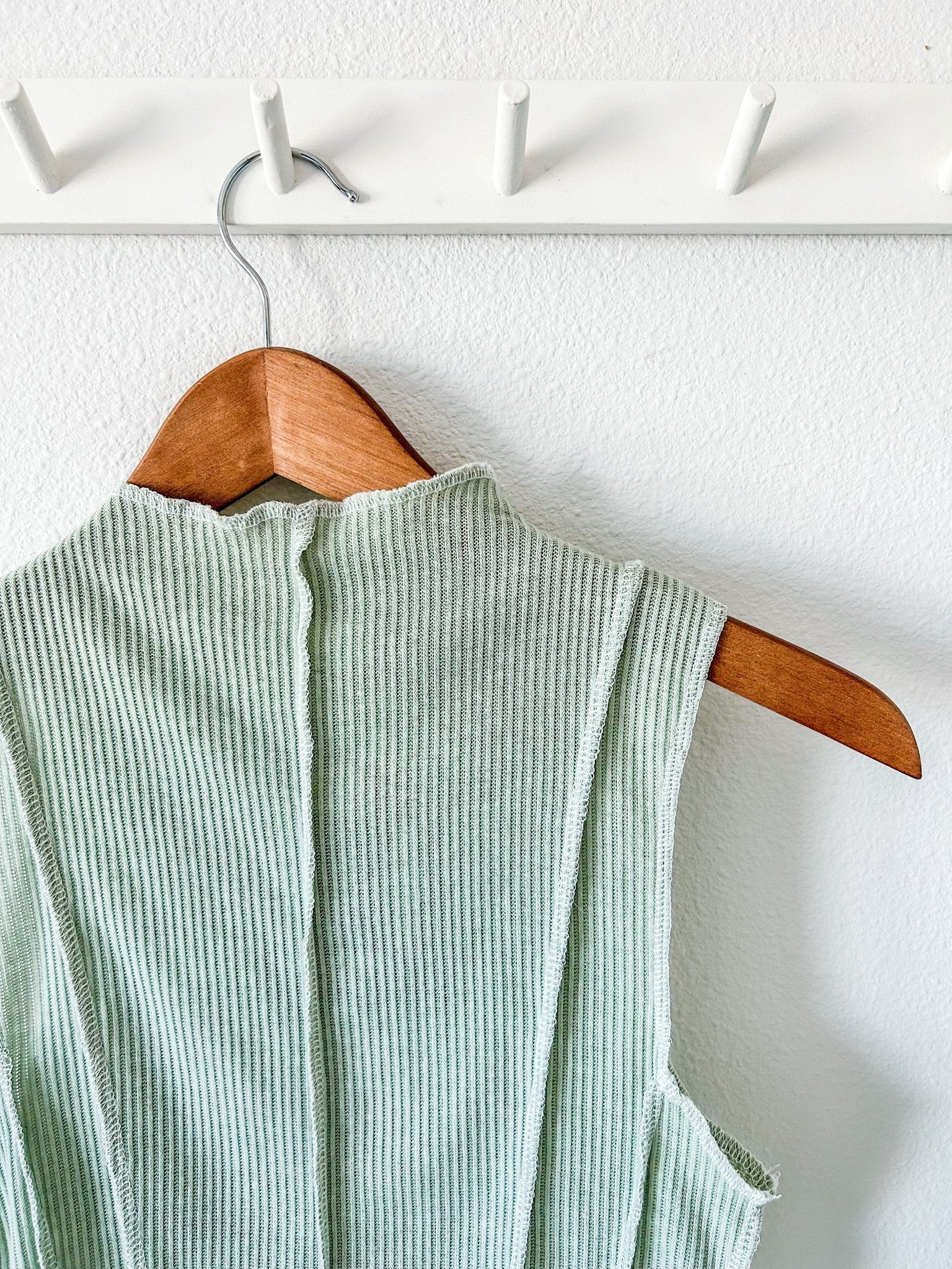 Sage Exposed Thread Top - Styled by Ashley Brooke