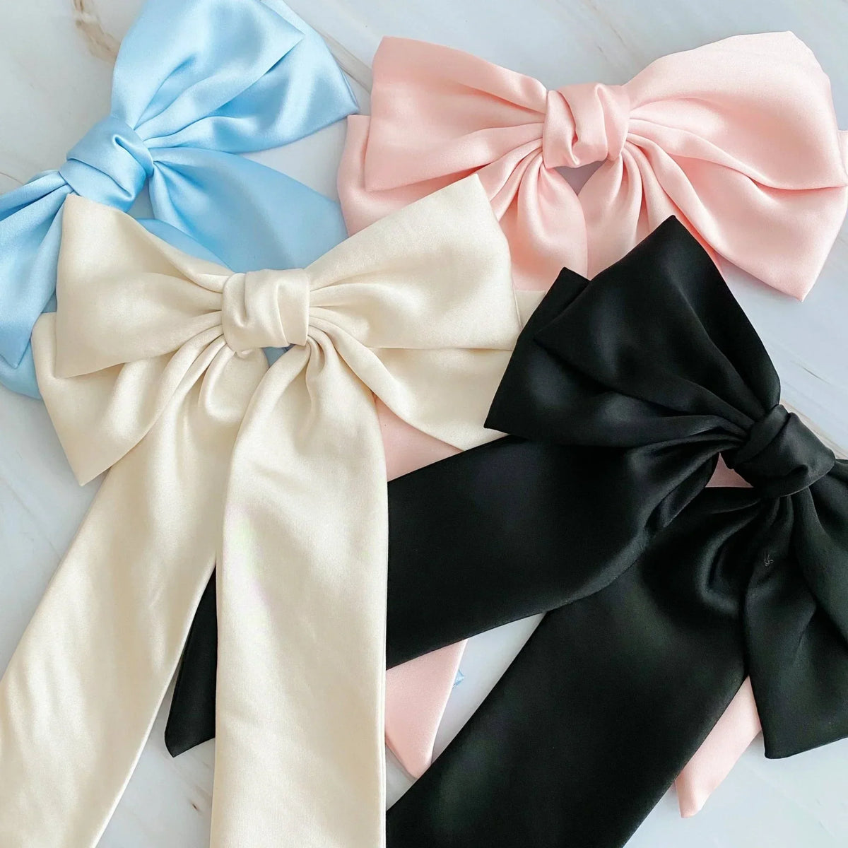 Pale Blush Silk Bow Hair Clip Baby Pink Satin Bow for Girls, Valentine main image 4
