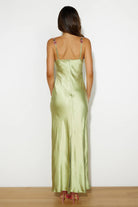 Satin Maxi Dress with Floral Lace Detail - Styled by Ashley Brooke