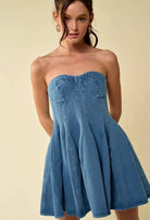 Strapless Denim Babydoll Mini Dress - Styled by Ashley Brooke