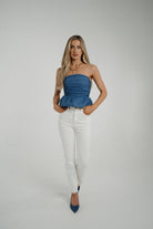 Strapless Denim Top - Styled by Ashley Brooke