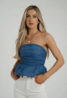 Strapless Denim Top - Styled by Ashley Brooke