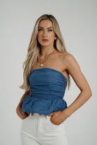 Strapless Denim Top - Styled by Ashley Brooke