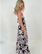 Strapless Floral Print Maxi Dress - Styled by Ashley Brooke