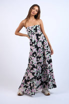 Strapless Floral Print Maxi Dress - Styled by Ashley Brooke