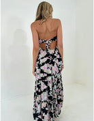 Strapless Floral Print Maxi Dress - Styled by Ashley Brooke