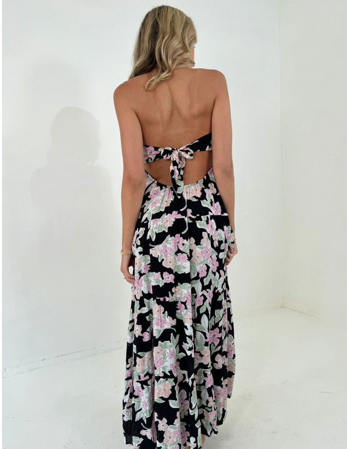 Strapless Floral Print Maxi Dress - Styled by Ashley Brooke