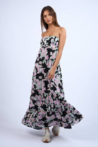 Strapless Floral Print Maxi Dress - Styled by Ashley Brooke