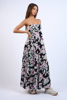 Strapless Floral Print Maxi Dress - Styled by Ashley Brooke