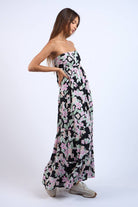 Strapless Floral Print Maxi Dress - Styled by Ashley Brooke