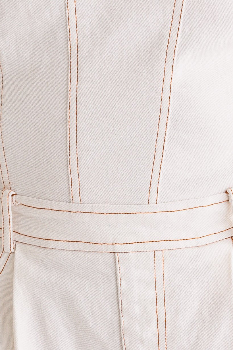 Strapless White Denim Romper - Styled by Ashley Brooke