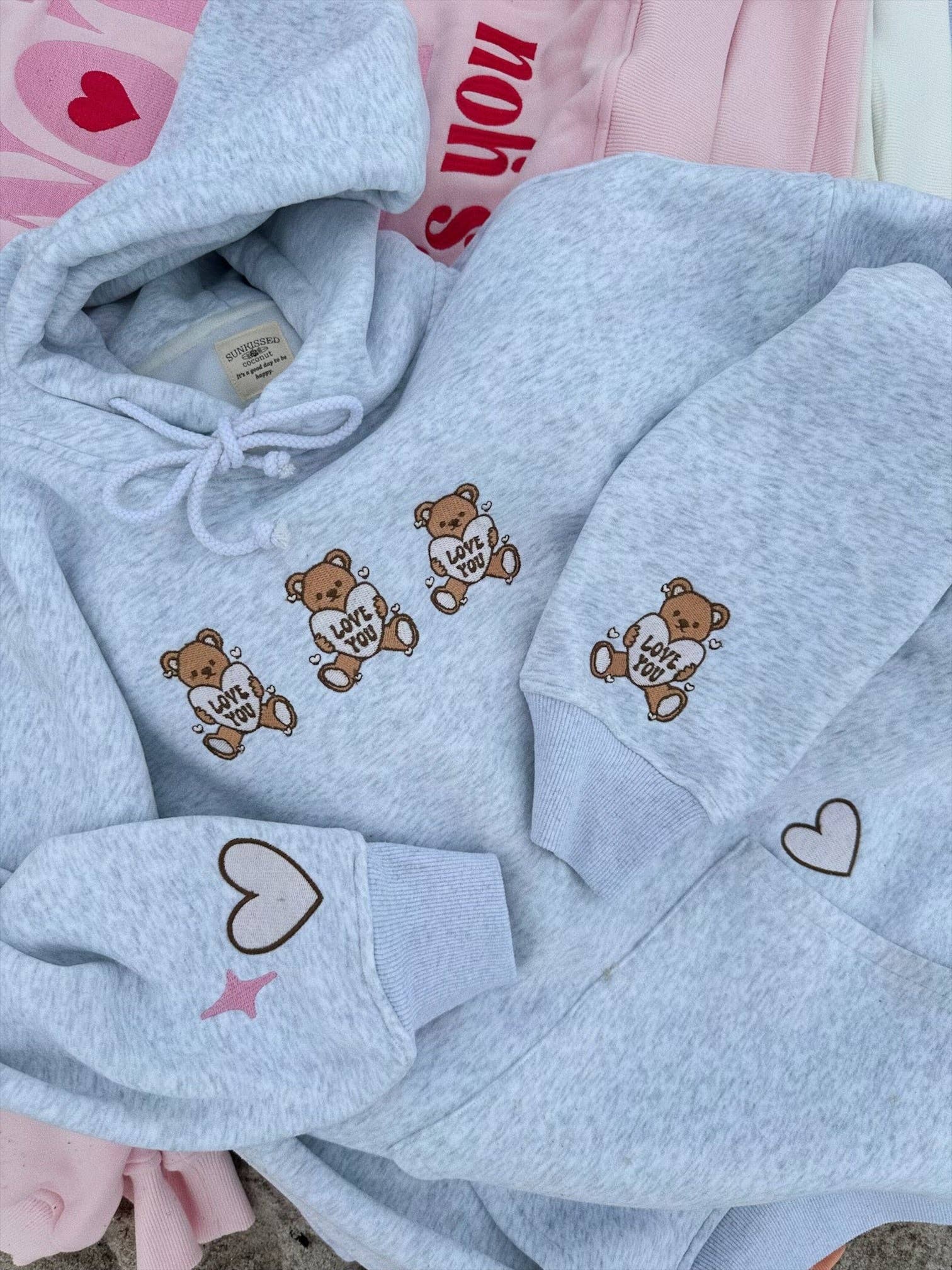 Blue teddy hoodie deals