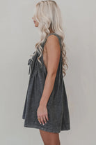 Webster Front - Tie Denim Romper (Dark Grey) - Styled by Ashley Brooke