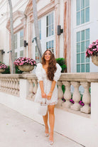 White Floral Eyelet Babydoll Mini Dress - Styled by Ashley Brooke