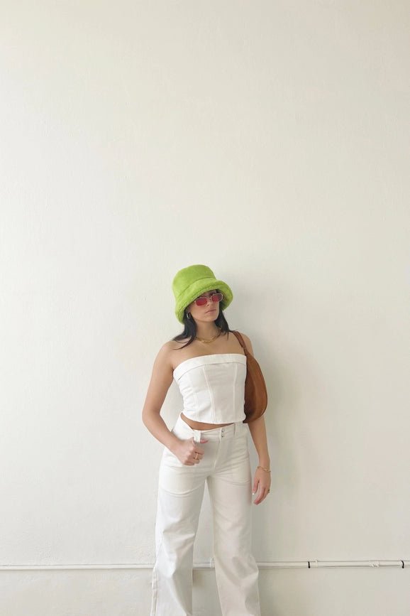 White Strapless Corset Top - Styled by Ashley Brooke