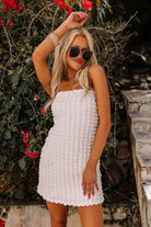 White Textured Strapless Mini Dress - Styled by Ashley Brooke